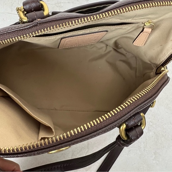 Coach Peyton Cora Domed Satchel Mahogany Brown F25671 - Picture 10 of 14